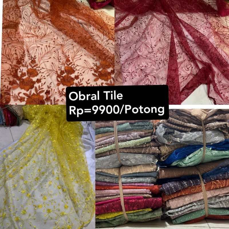 Jual (HARGA PERPOTONG) TILE OBLAR, KAIN PERCA / BAHAN TILE MURAH / KAIN ...