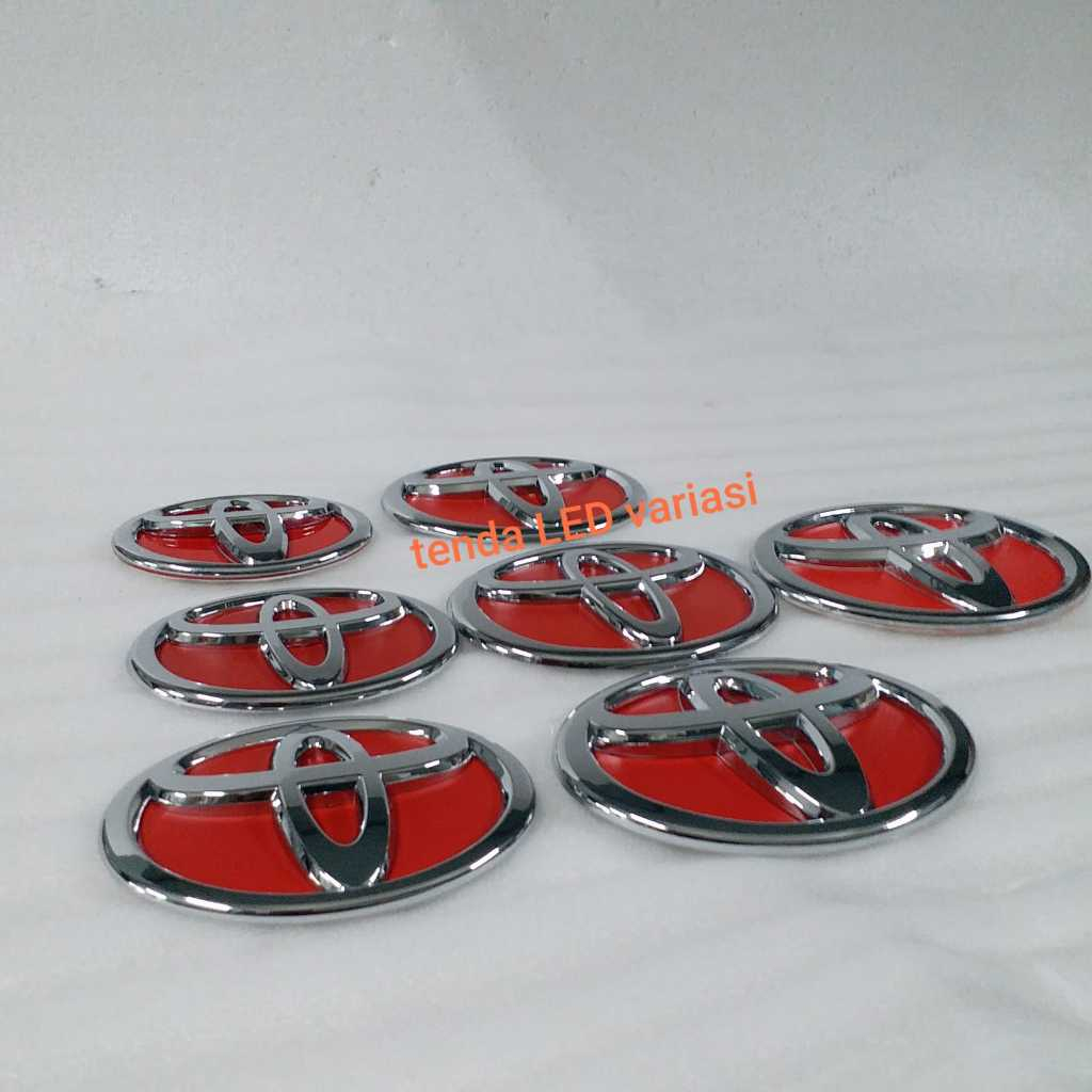 Jual Emblem Logo Toyota Merah Chrome Berbagai Macam Ukuran Avanza Innova Fortuner Dll Shopee