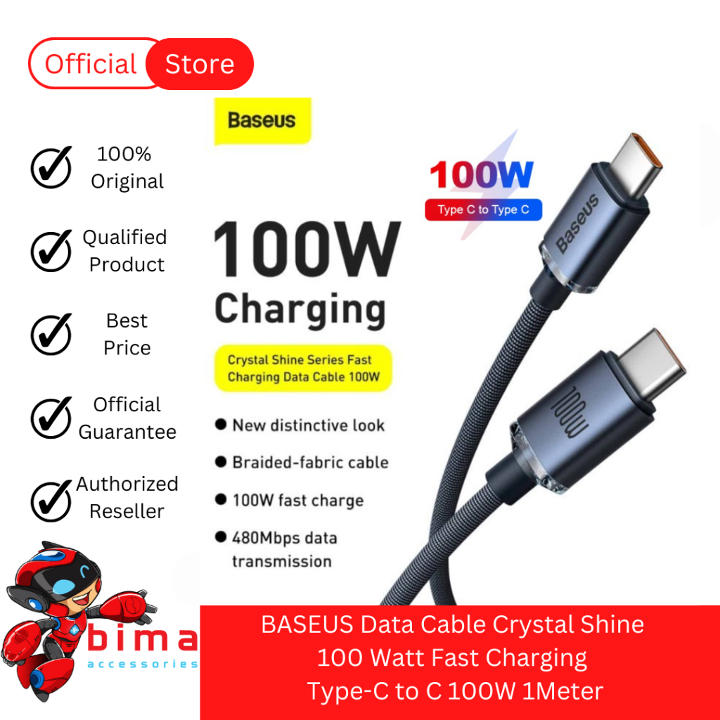 Jual BASEUS Kabel Data Cable Fast Charging Type C to C 100 Watt Panjang ...