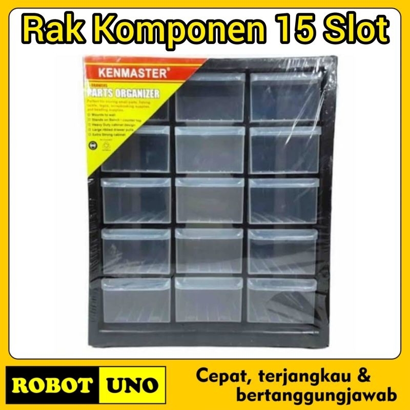 Jual Rak Susun Drawer Komponen Elektronika 15 Slot Laci Kenmaster Rak ...