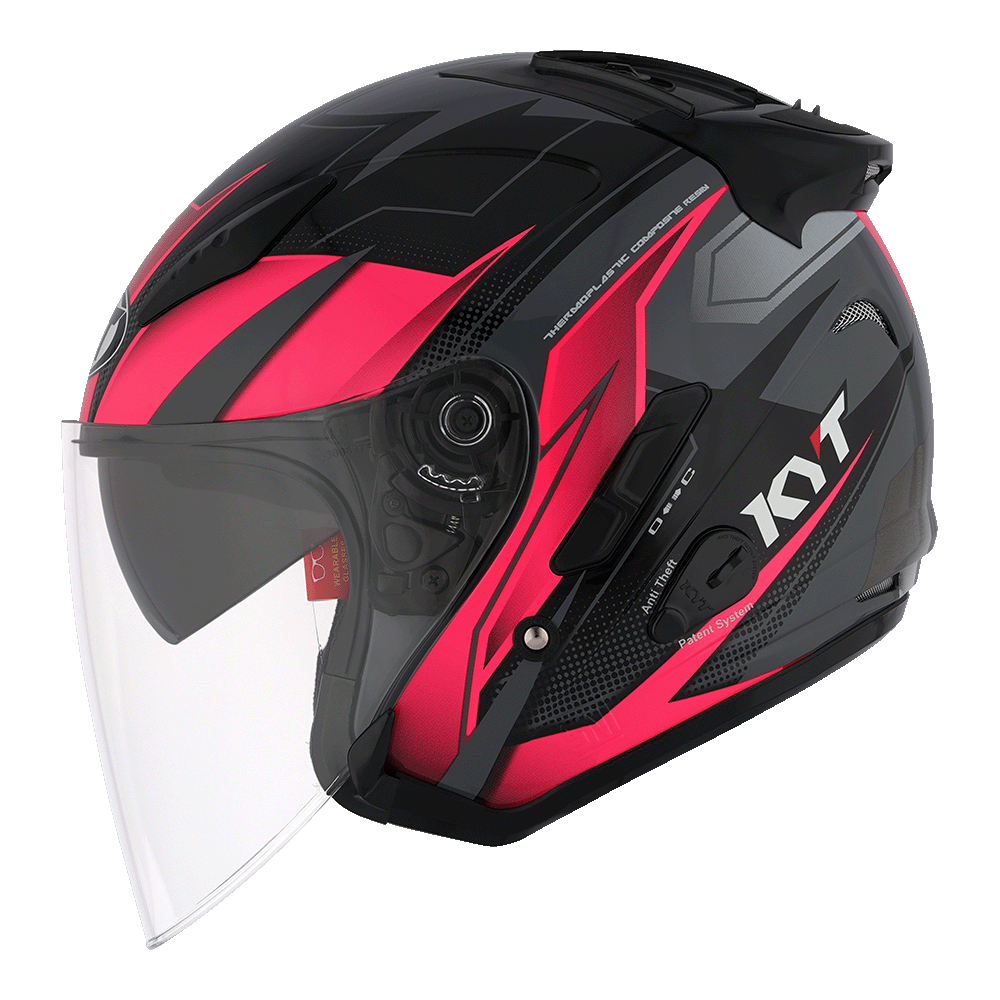 Jual Helm Kyt Galaxy Flat R Asymmetric Gorilla Grey Fuxia Shopee