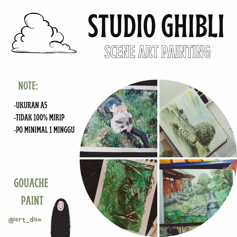 Jual Studio Ghibli Art Commission [GOUACHE PAINT] | Shopee Indonesia