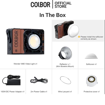 Colbor W60R RGB Lampu Portable Studio LED 60W Video And Foto Lighting