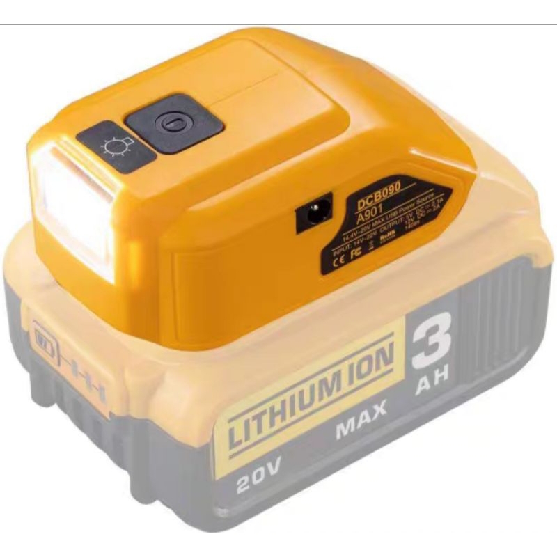 Jual DCB090 LED for DEWALT 18V/20V power tools lithium battery usb 5 ...