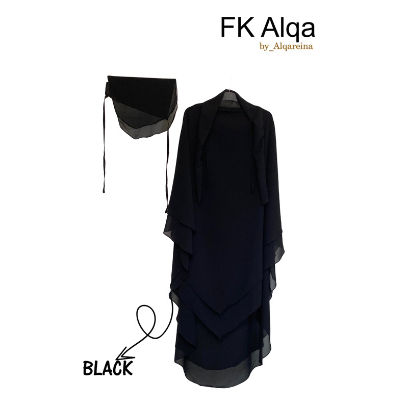 French Khimar Ceruty 2 Layer Premium Babydoll Free Cadar Tali Jilbab Khimar Bergo Kerudung