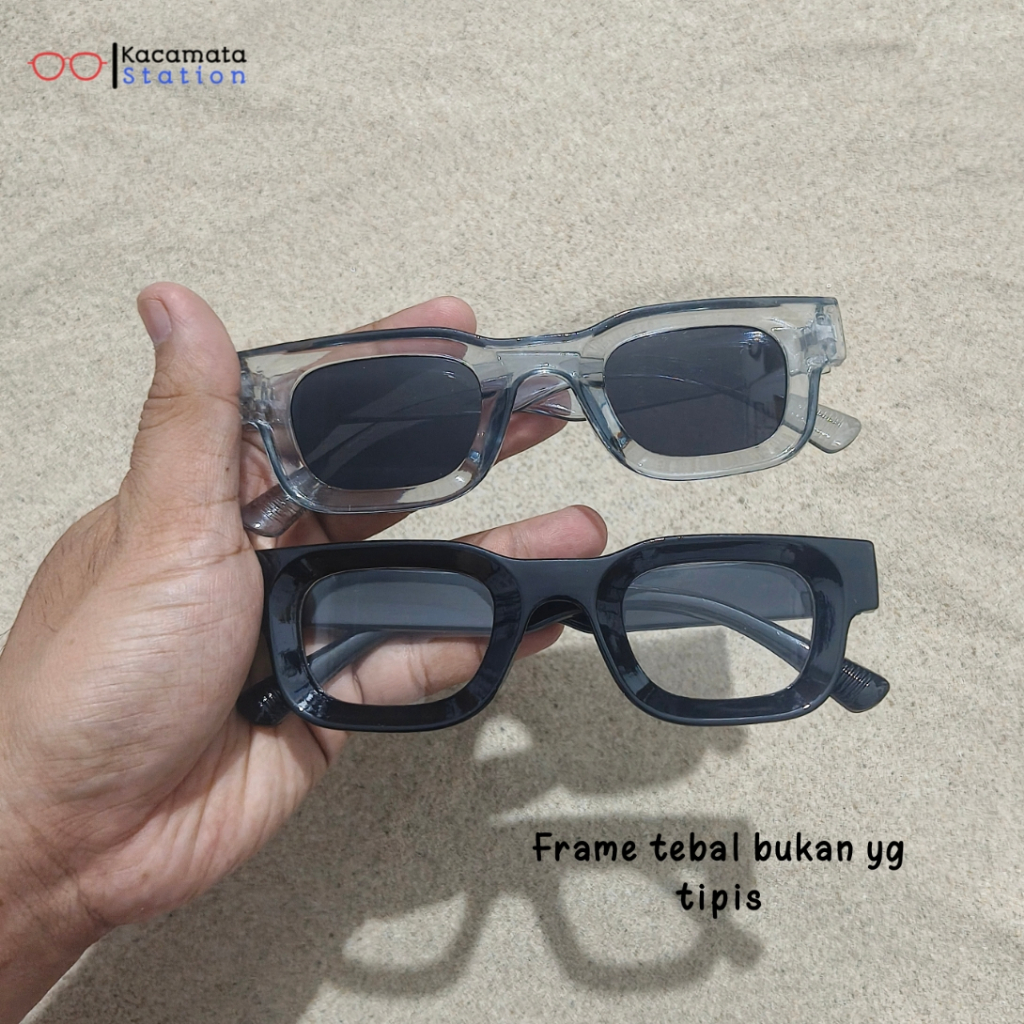 Jual R 004 Kacamata Korea Hitam Vintage Style Frame Persegi Kecil ...