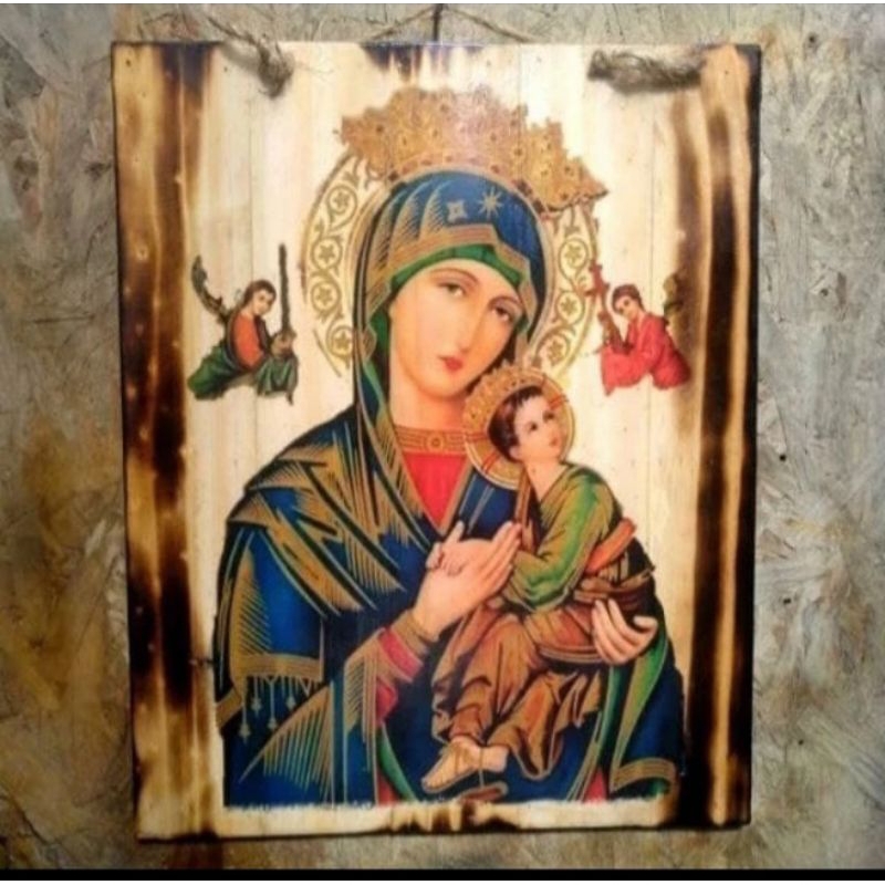 Jual LUKISAN NATAL KAYU BUNDA MARIA HIASAN DINDING ROHANI KRISTEN ...