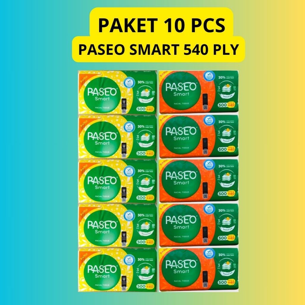 Jual PASEO PAKET 10 PCS Tissue Smart 540 Ply (500+40) 3 Ply facial Tisu ...
