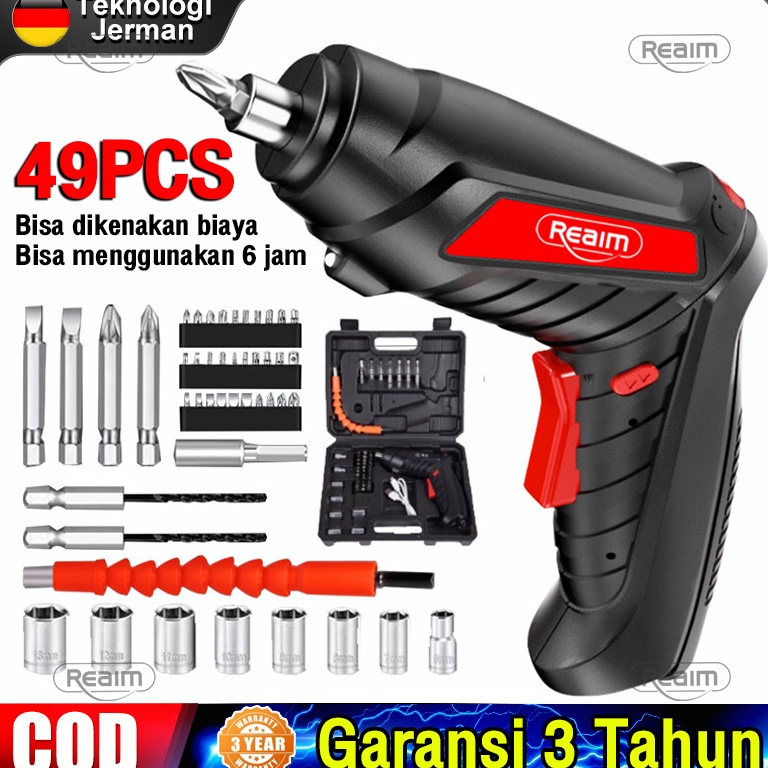 Jual Penawaran Terbaik Reaim Cordless Screwdriver 42 V Mesin bor baterai impact cordless drill