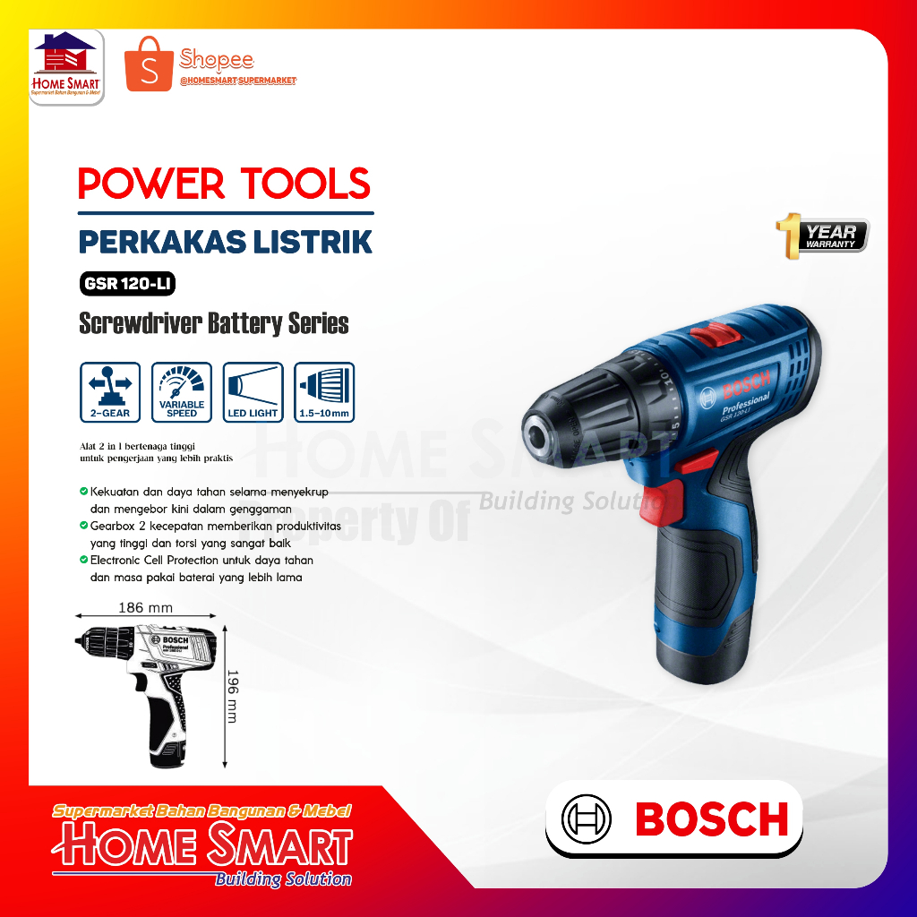 Jual GSR 120 Li BOSCH Cordless Impact Drill Mesin Bor Obeng GSR120