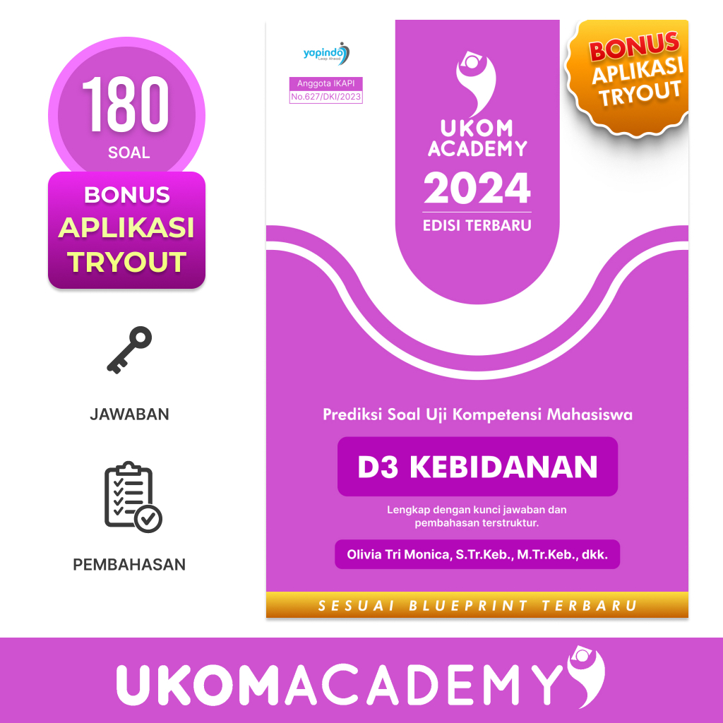 Jual UKOM Academy Buku Prediksi Soal UKOM D3 KEBIDANAN 2024 | Shopee ...