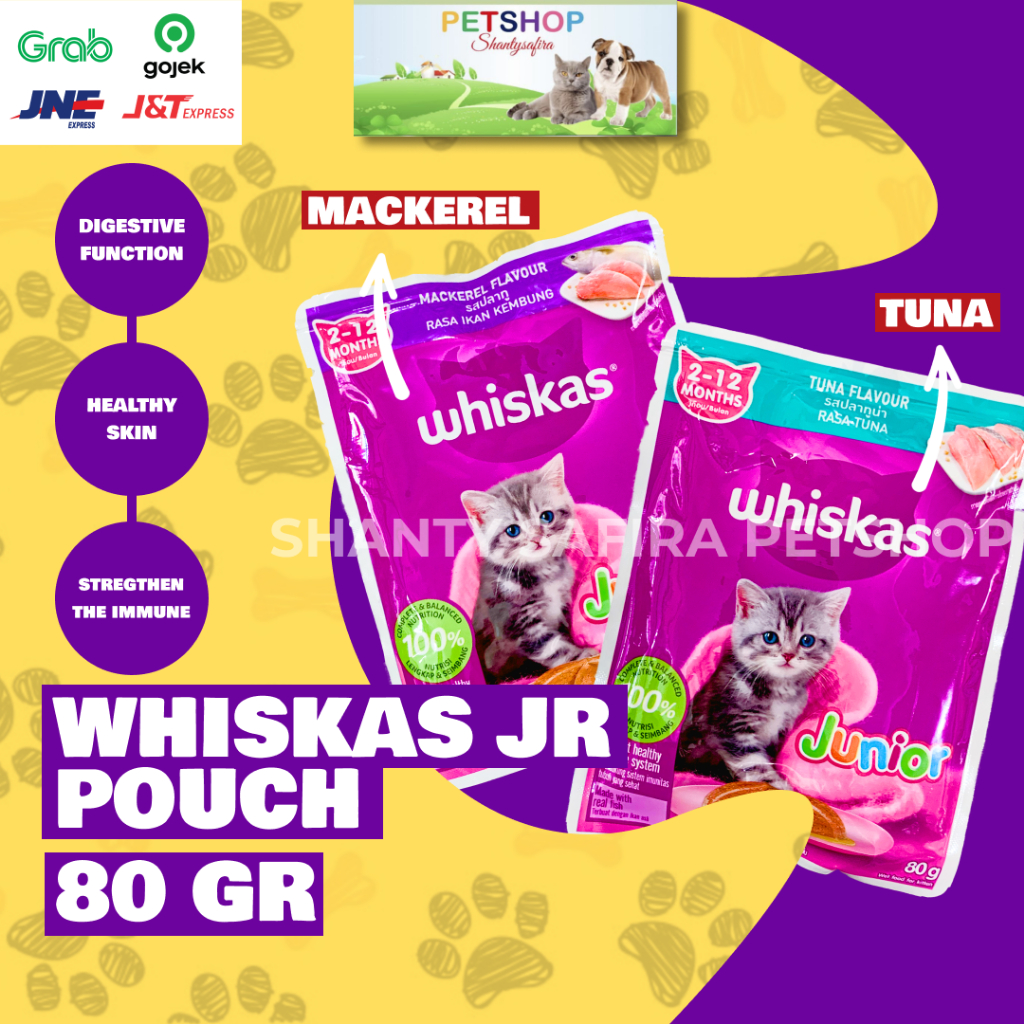 Jual MAKANAN KUCING WHISKAS JUNIOR POUCH 80 GR UNTUK ANAK KUCING