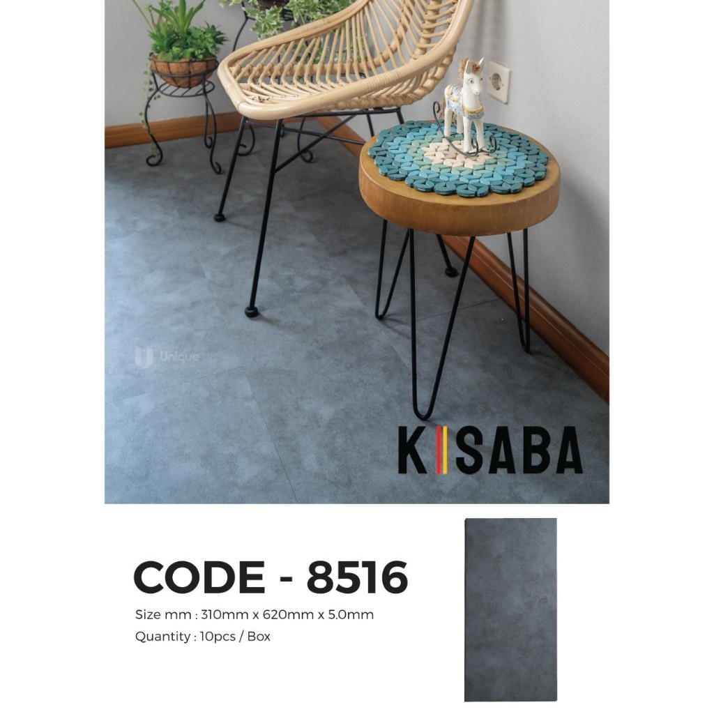 Jual SPC Flooring Kisaba Concrete 5mm/ Lantai SPC Motif Semen Wearlayer ...
