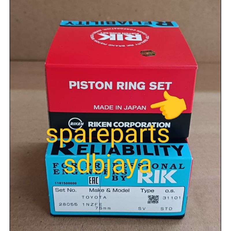 Jual ring piston seher std / standard standar Yaris Vios limo gen1 gen2 ...