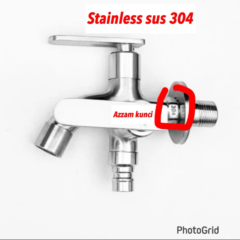 Jual Kran keran cabang stainless steel sus 304 kran keran double engkol ...