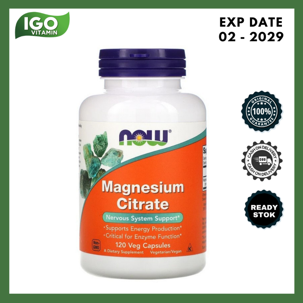 Jual Vitamin Now Foods Magnesium Citrate Nervous System Sistem Saraf ...