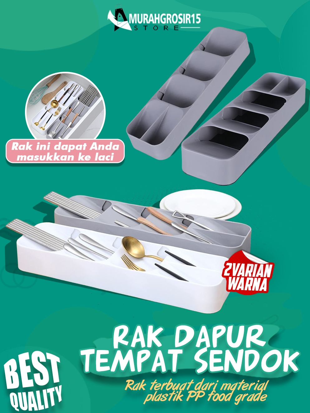 Jual Tempat Sendok Rak Organizer Dapur Tempat Penyimpanan Alat Makan ...
