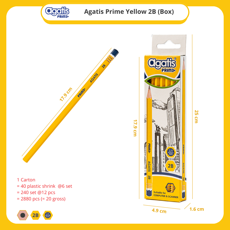 Jual Agatis Pensil 2B PRIME Series (Isi 12 Pcs) - Pensil Menulis ...