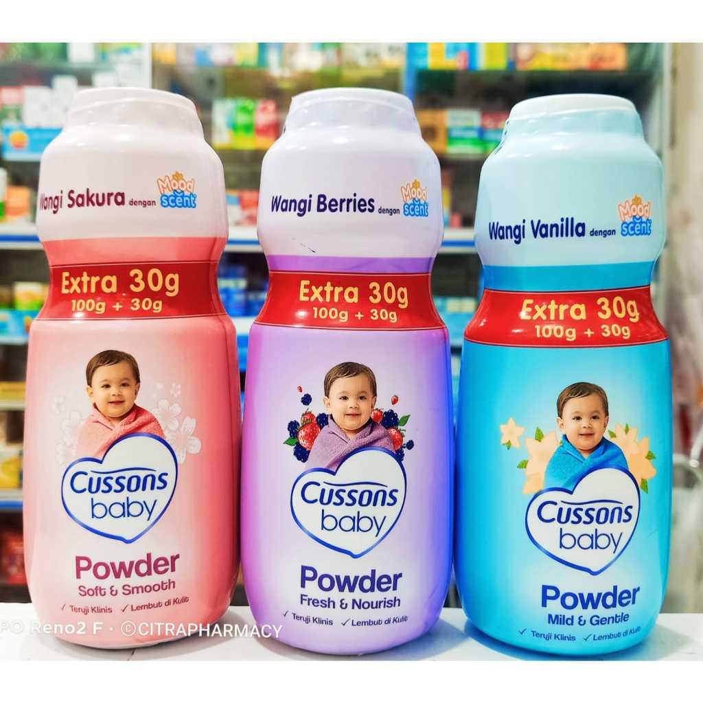 Jual Cussons Baby 𝐏𝐨𝐰𝐝𝐞𝐫 𝟏𝟎𝟎𝐆𝐑+𝟑𝟎𝐆𝐑 Bedak Tabur