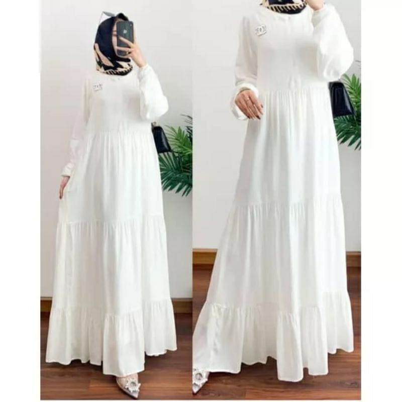 Jual Gamis Rempel Susun Rayon Premium | Shopee Indonesia