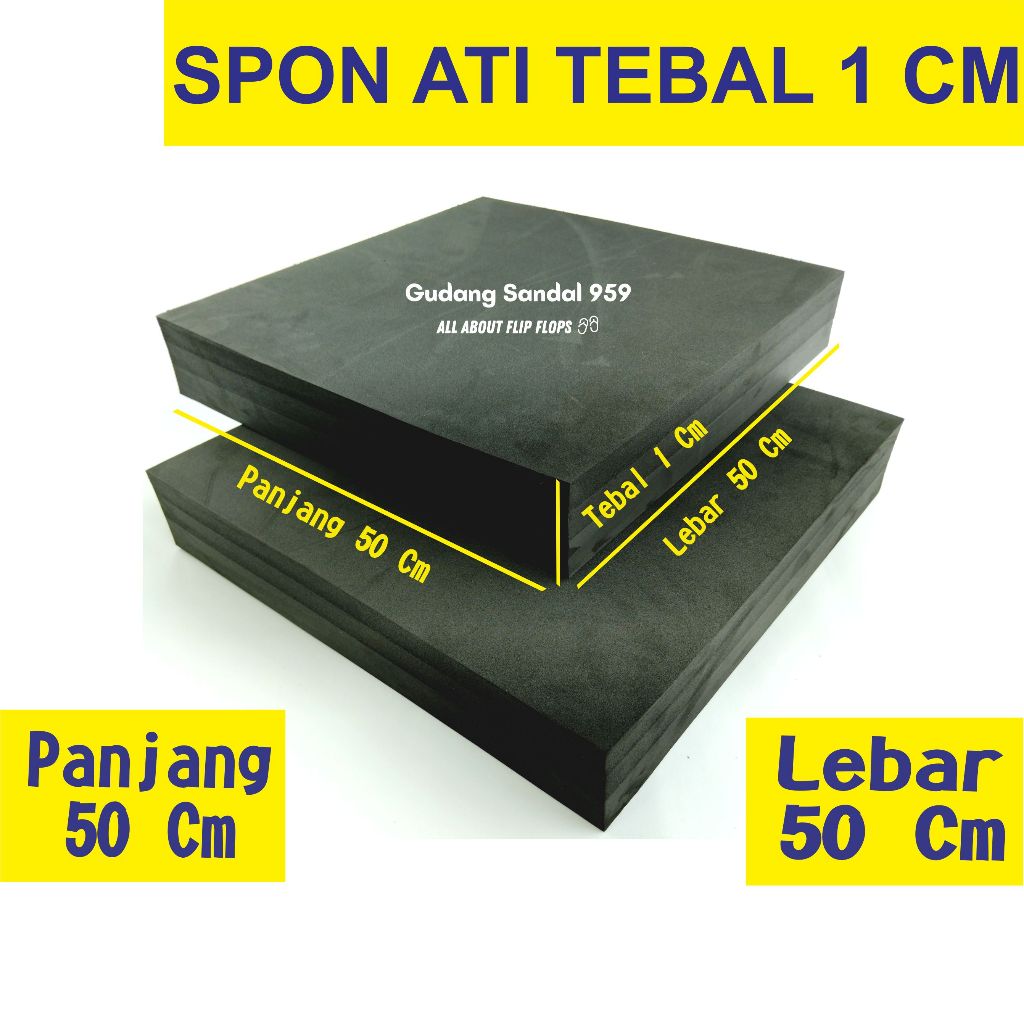 Jual SPON ATI / BUSA ATI / SPON EVA TEBAL 1 CM WARNA HITAM UKURAN 50 x ...