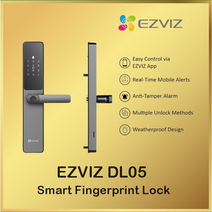 Jual Ezviz DL05 Smart Home Security Fingerprint Door Handle Lock DL 05 ...