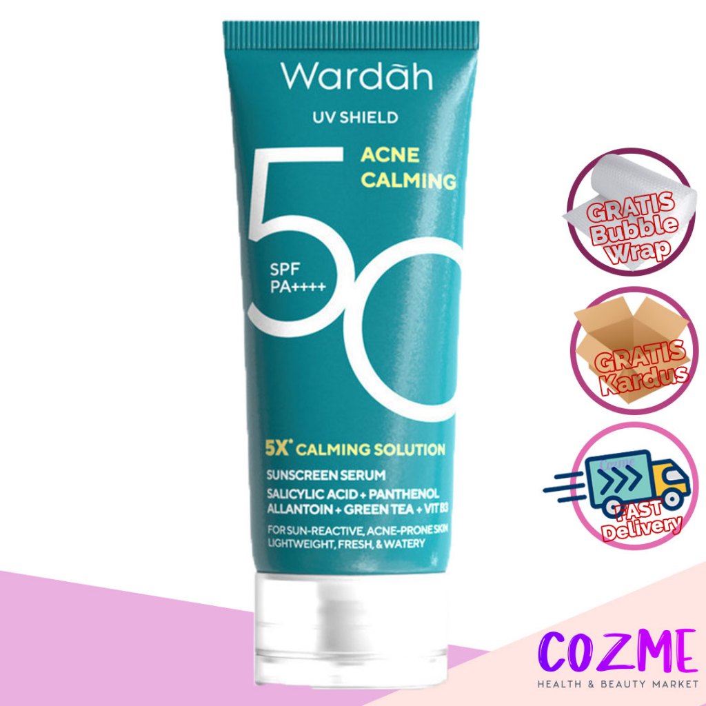 Jual WARDAH Uv Shield Acne Calming Sunscreen Serum SPF 50 PA ...