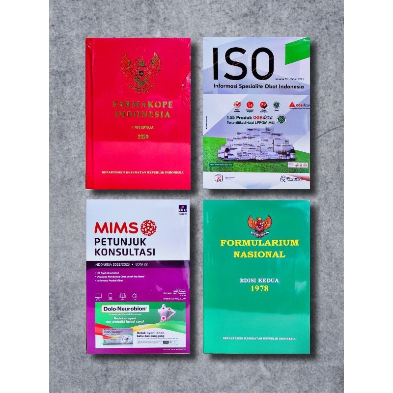 Jual Paket Buku Farmasi Terlaris Farmakope Edisi Iso Obat Vol Fornas Mims