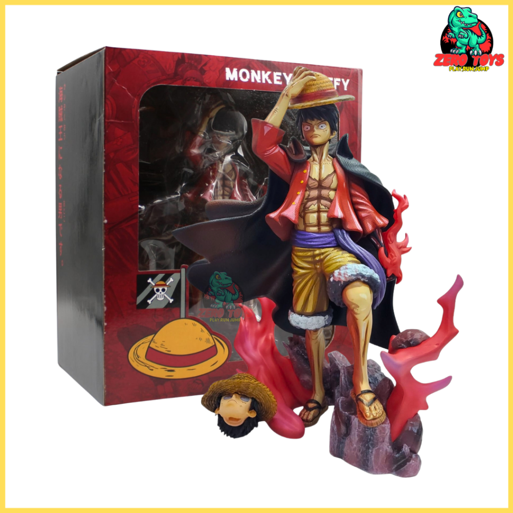 Jual Action Figure Anime One Piece Monkey D Luffy Black Robe Straw Hat