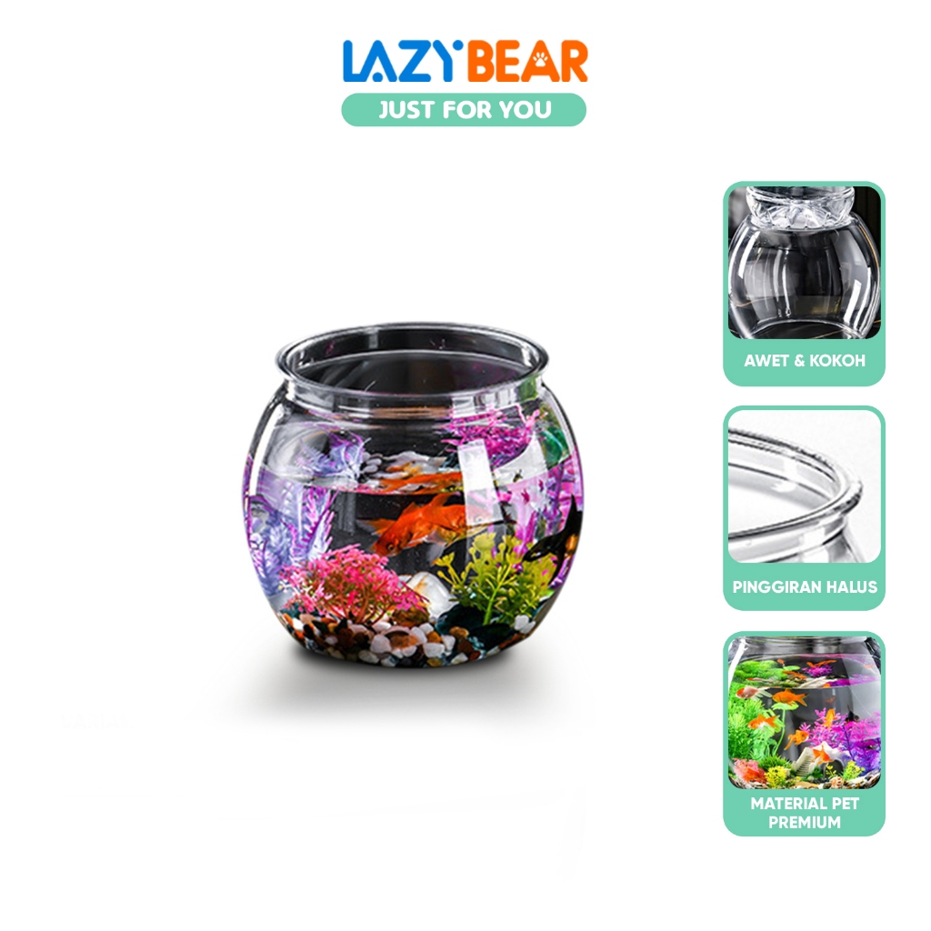 Jual LAZY BEAR Aquarium Bulat Plastik E93 Akuarium Ikan Hias/Wadah ...