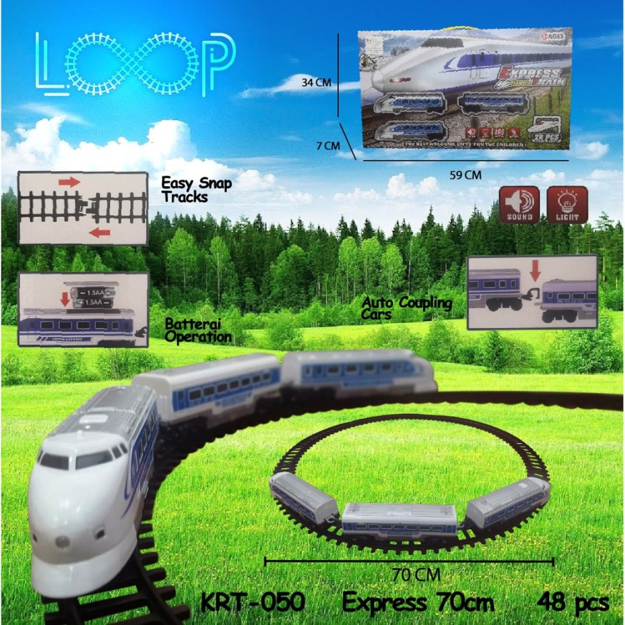 Jual Mainan Anak Kereta Api Express LRT MRT LOOP 70 Cm - KRT050 ...