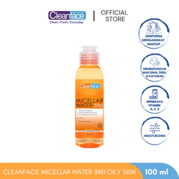 ARJUNA PURBASARI Cleanface 3in1 Micellar Water Normal Skin Oily Skin Micellar Water 100ml 250ml