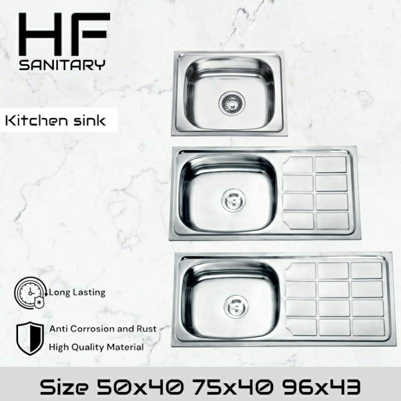 Bak cuci Piring STAINLESS TEBAL 5040 7540 9643 free afur / Kitchen sink / BCP  GRATIS Free Afur  / TERMURAH AFUR CUCI PIRING / bak sink cuci piring stainless  / set afur wastafel cuci piring / BISA PAKET + SELANG MEWAH BAGUS PREMIUM