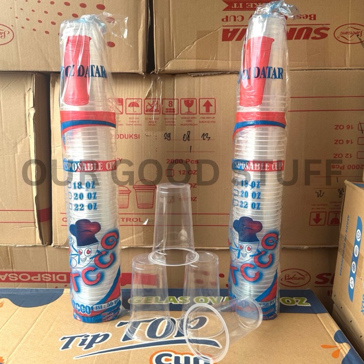 Jual Harga Hemat Gelas Plastik ATCCO 22OZ Datar Gelas Atcco Bening ...