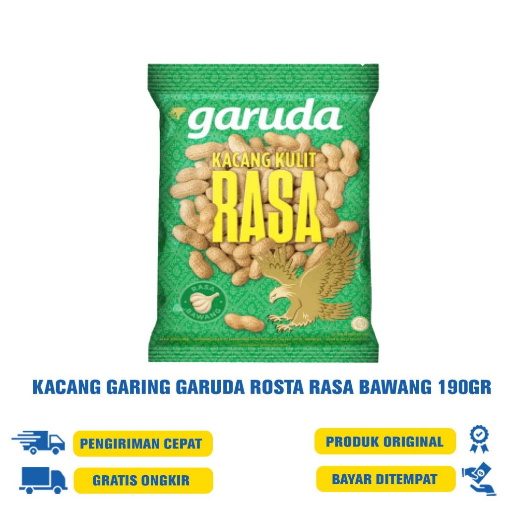 Jual Kacang Garing Garuda Rosta Rasa Bawang 190 Gr Shopee Indonesia