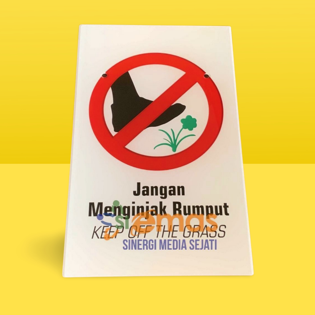 Jual Papan Akrilik Jangan Menginjak Rumput | Akrilik Larangan Menginjak ...