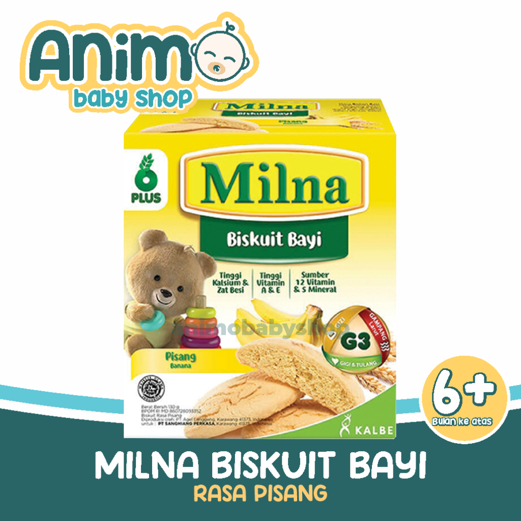 MILNA BABY BISCUIT 6+ SEMUA RASA 110 G BISKUIT CAMILAN BAYI ORIGINAL PISANG  BERAS MERAH JERUK KC IJO