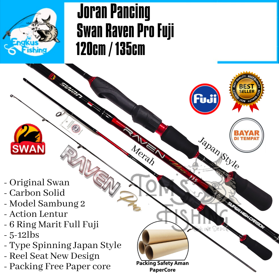 Jual Joran Pancing SWAN RAVEN PRO FUJI 120cm / 135cm Japan Style (5 ...