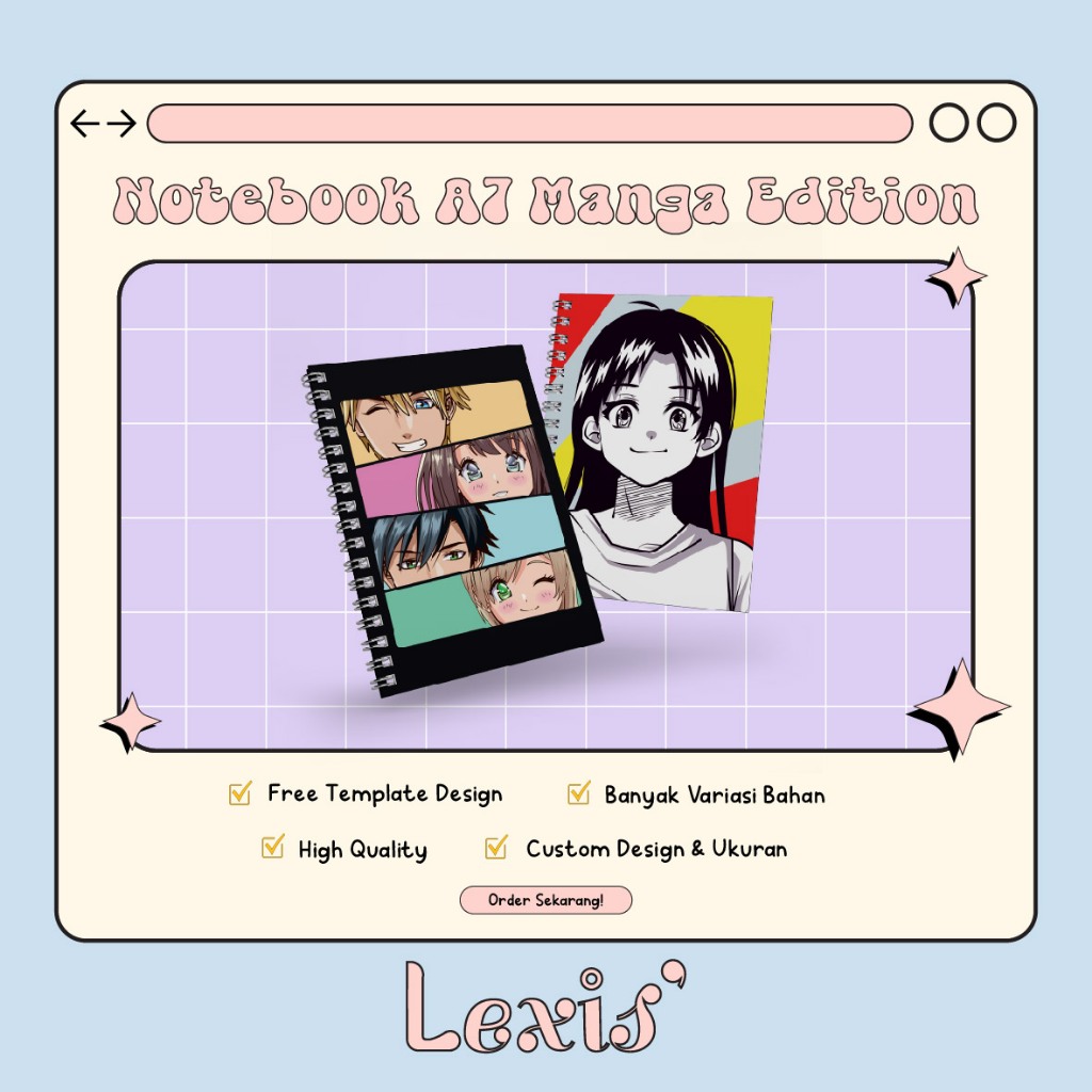 Jual NOTEBOOK MINI A7 TEMA MANGA ANIME / BUKU CATATAN RING / BUKU TULIS ...