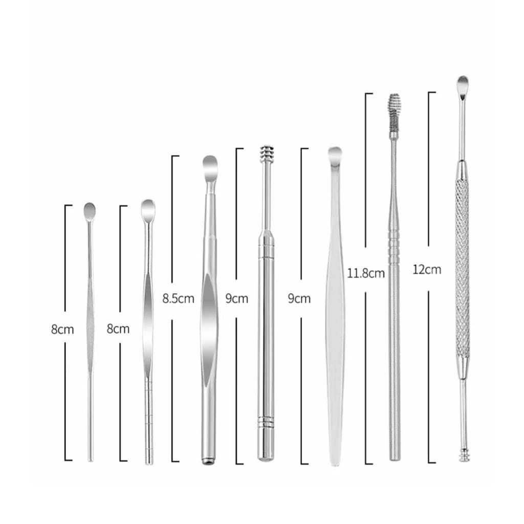 Jual Alat Pembersih Telinga 1 Set 8PCS Korek Kuping Ear Wax Picker ...