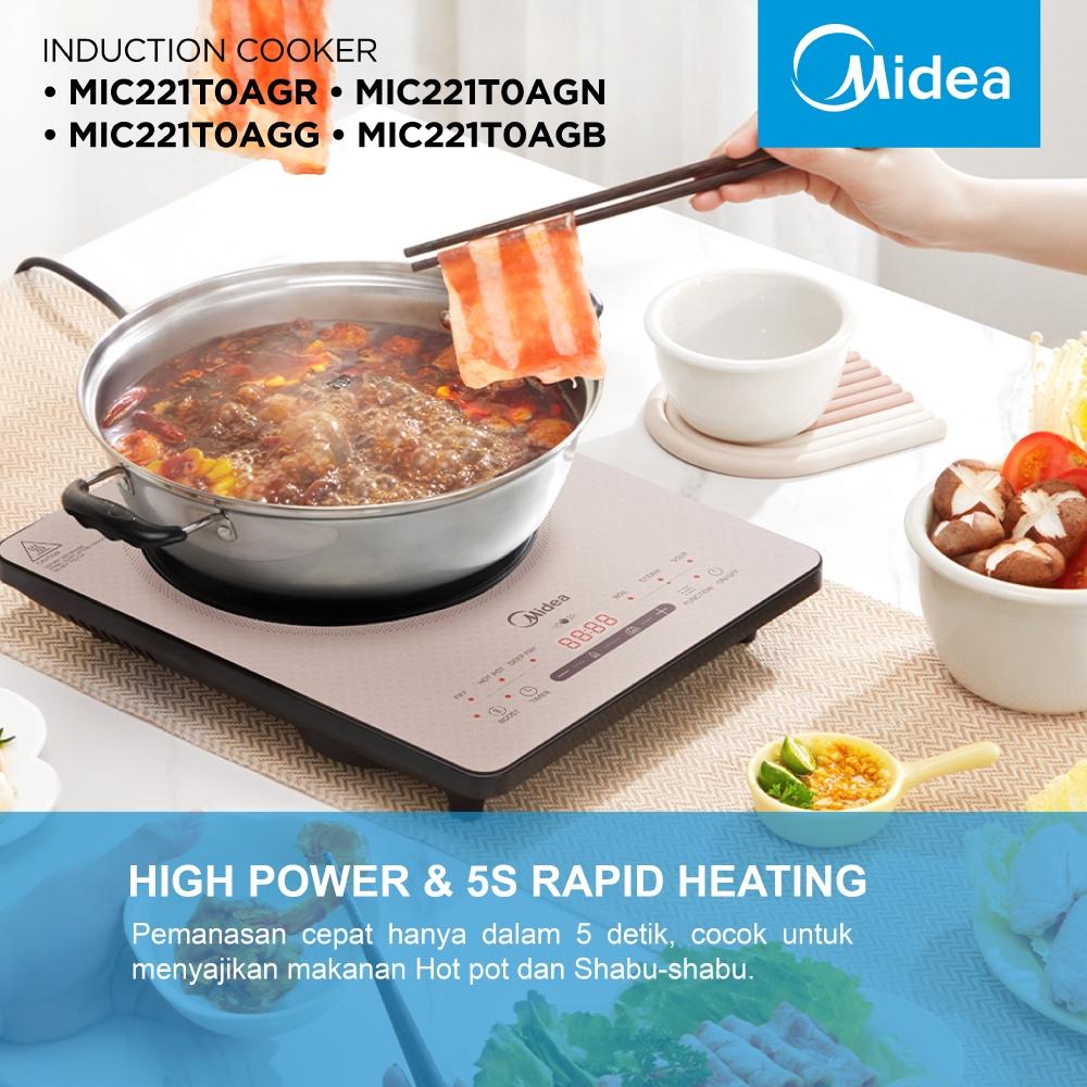 Jual Midea Kompor Listrik Induksi MIC221T0AGB Induction Cooker Shopee
