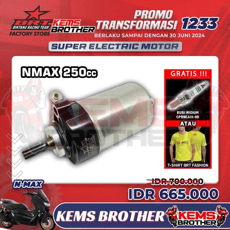 Jual Dinamo Starter Super Electric Original Brt Gratis Tshirt Busi Racing Iridium Nmax Mio J