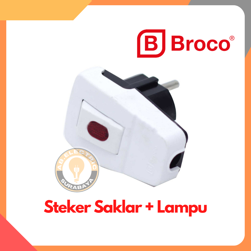 Jual Broco Steker Saklar + Lampu Warna Putih (13311) Steker Saklar On ...