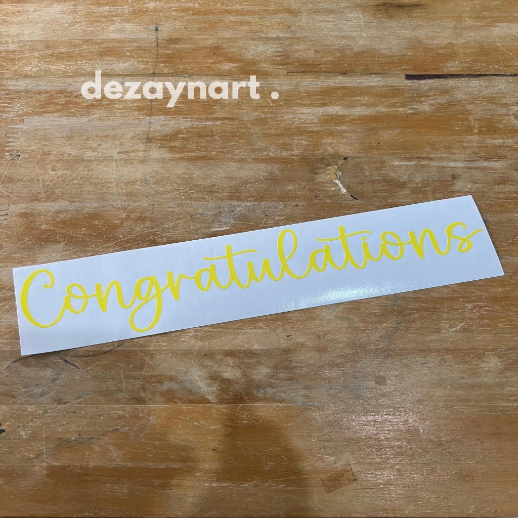 Jual Sticker (1) Congratulations / Sticker Akrilik / Cutting Sticker ...