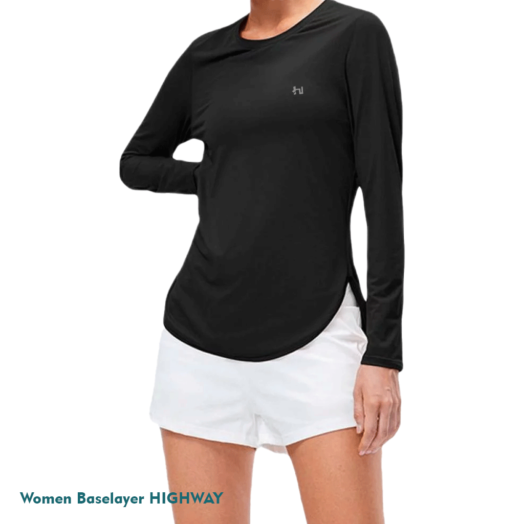 Kaos Olahraga manset Baselayer Atasan Wanita Lengan Panjang untuk Yoga volly senam aerobik Zumba Jogging Renang Sepeda