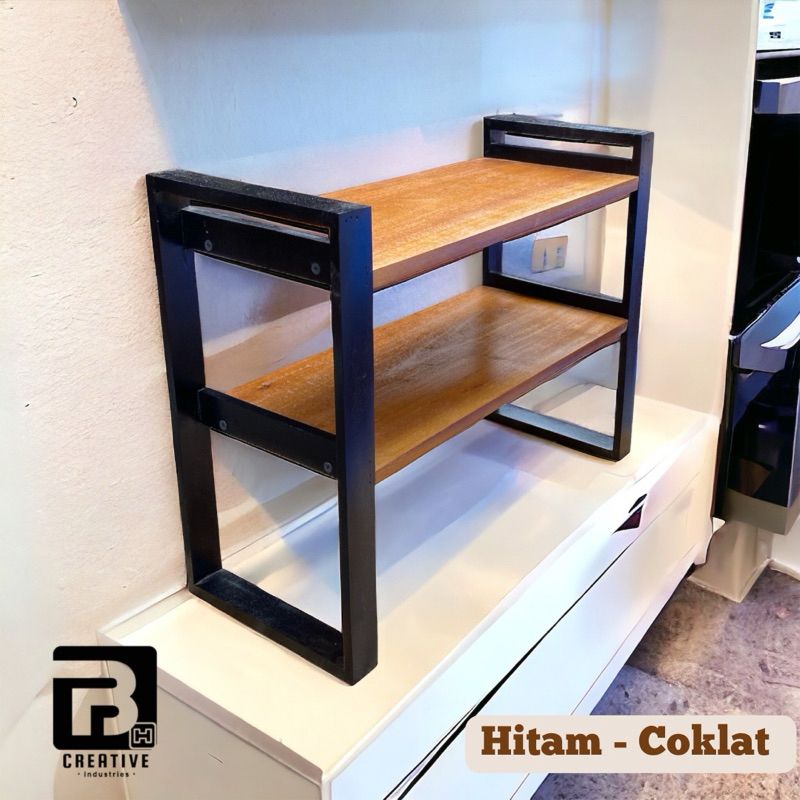 Jual Rak Buku Kayu Meja Rak Susun Serbaguna Rack Hiasan Tempat Desktop ...