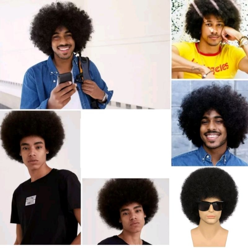 Jual Wig Pria Rambut Kribo Rock And Roll Rambut Palsu Pria Model Kribo ...