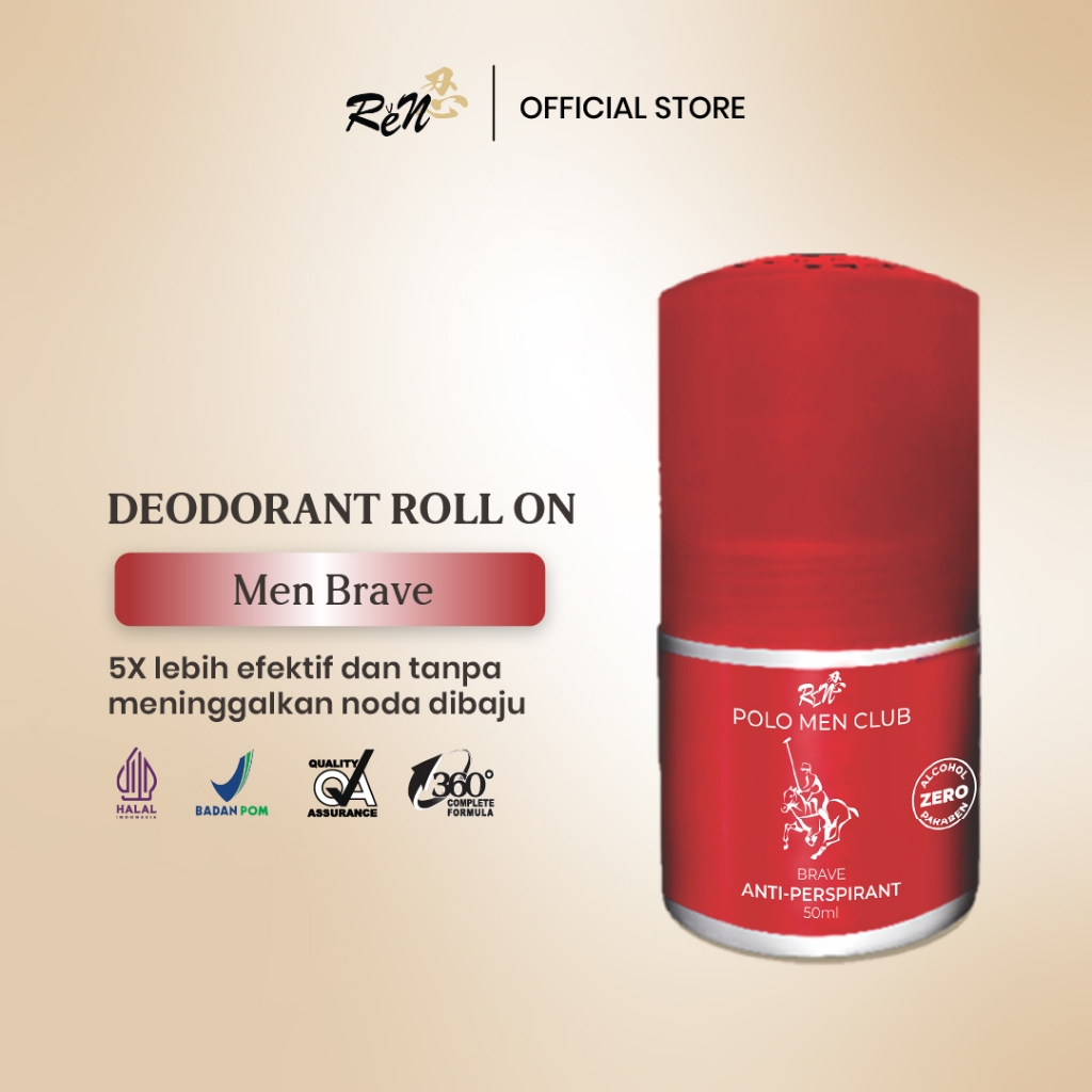 Jual R∑N DEODORANT ROLL ON MEN BRAVE - Red 50ml | Shopee Indonesia