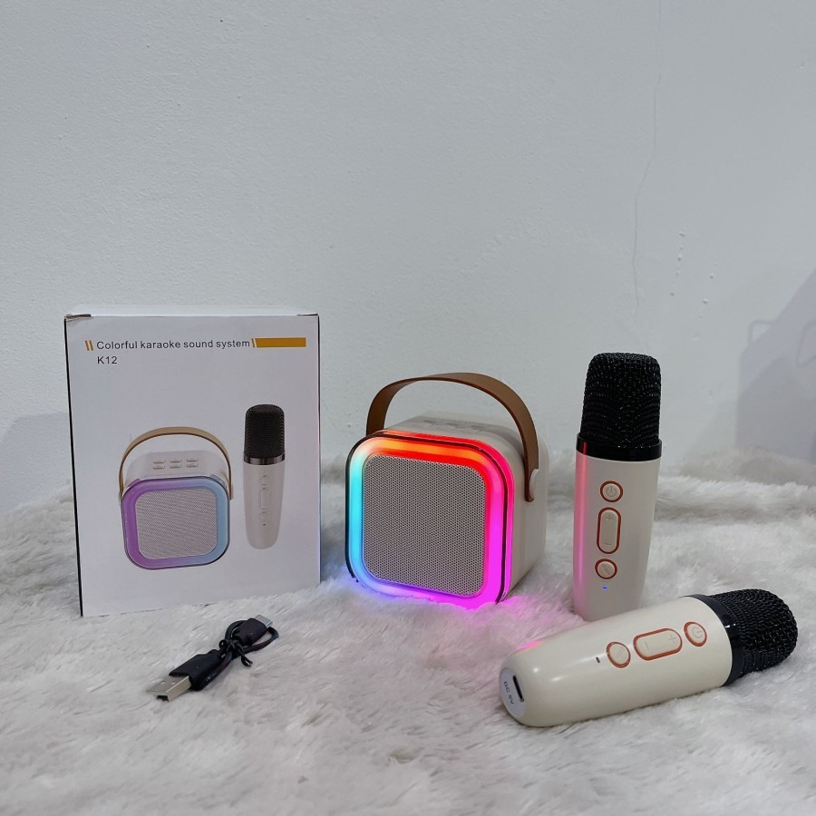 Jual COD Speaker Bluetooth Mini Free 2 Mic Wireless Led Disco K12 FULL ...