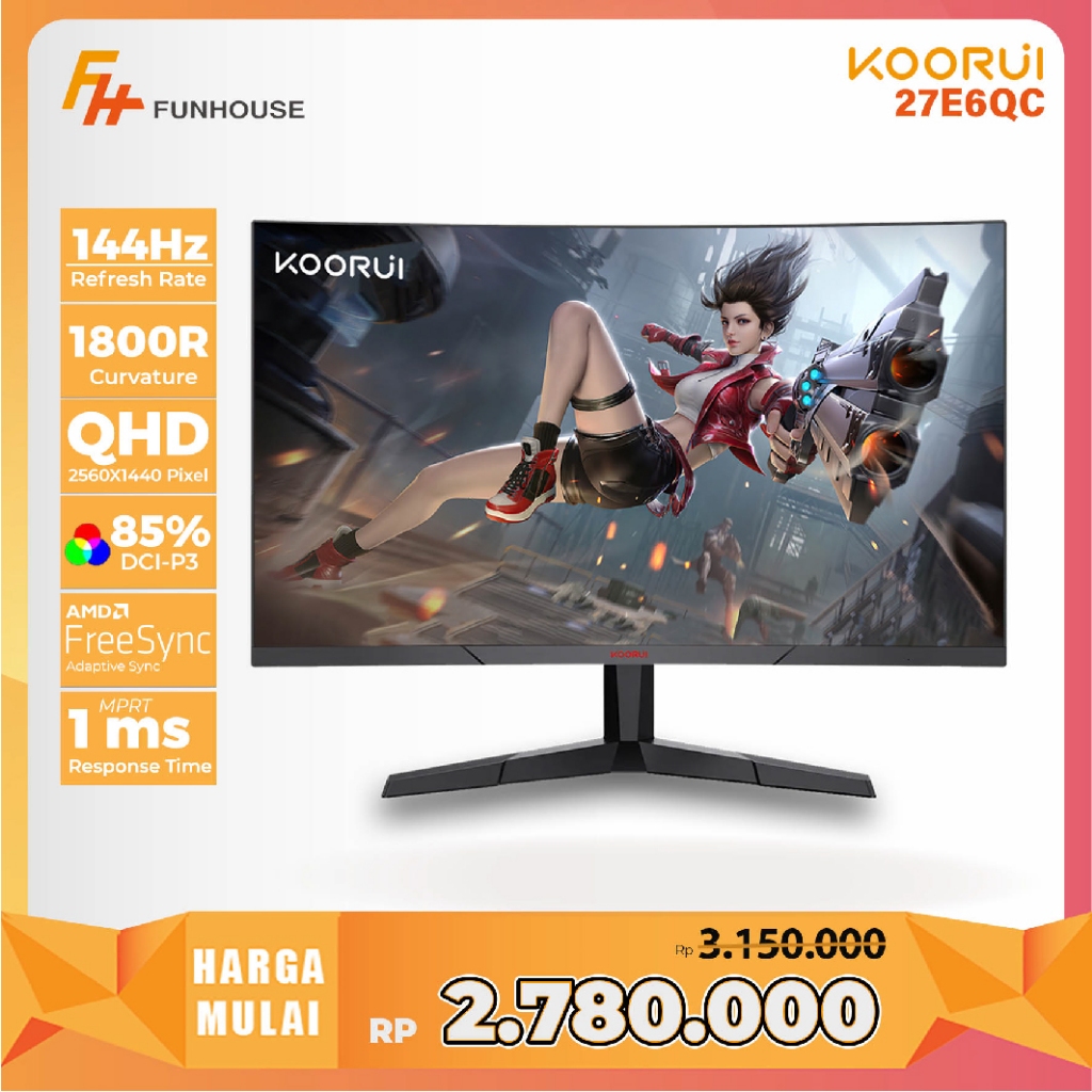 KOORUI 27インチ 多く ゲーミングモニター QHD 144Hz